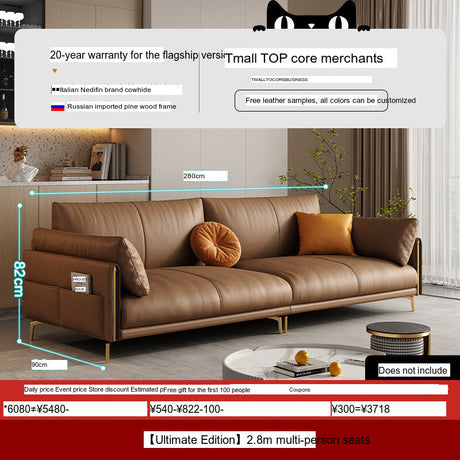 DIPU Mack Cream Minimalist Cowhide Sofa from DIPU