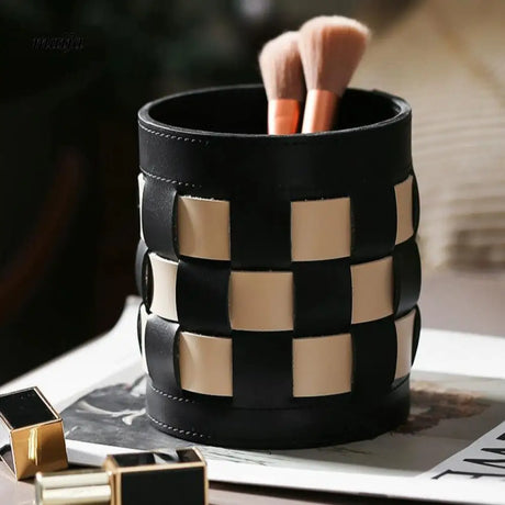 MUYE Woven Leather Make Up Brush Holder from MUYE