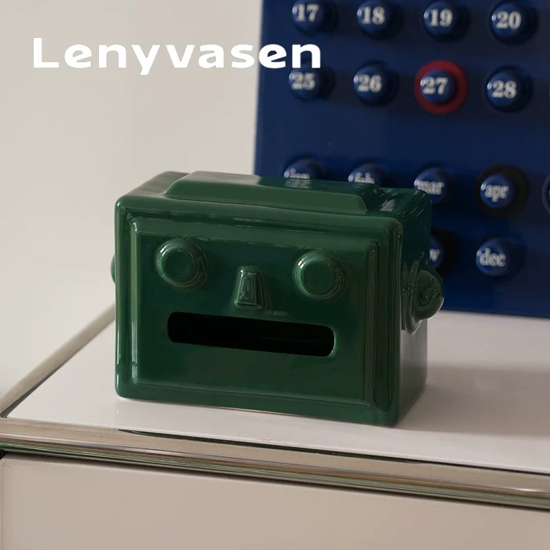 LENYVASEN Nova Robot-Themed Ceramic Storage Box from LENYVASEN