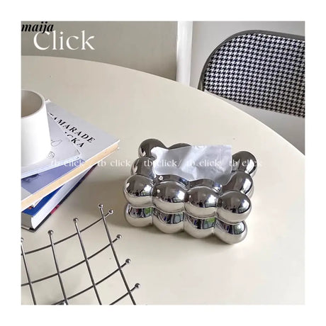 CLICK Cute Ceramic Storage Box with Silver Wipes Holder from CLICK