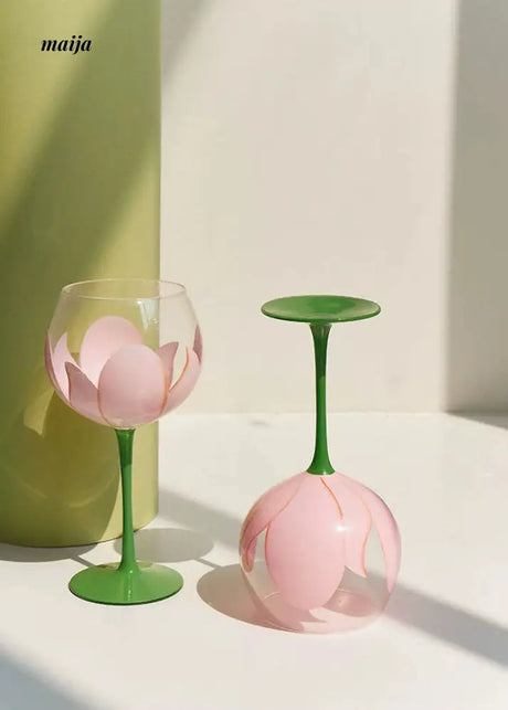 SOREMO Tulip Hand Painted Wine Glass from maija