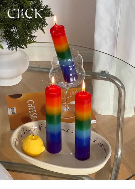 CLICK Gradient Rainbow Candle Holiday Decor from CLICK