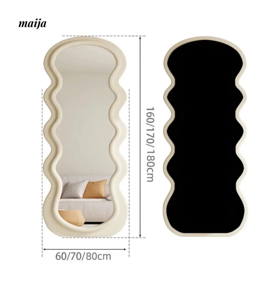 Wide Frame Wavy Mirror from Yueyang