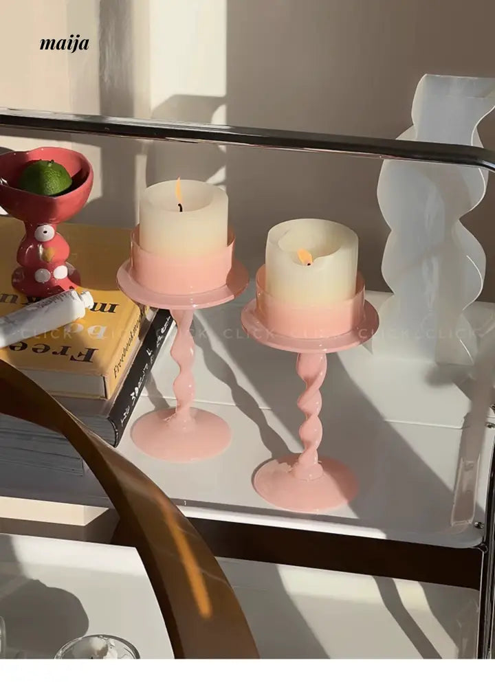 CLICK Fuchsia Spiral Candle Handmade for Valentine's Day from CLICK
