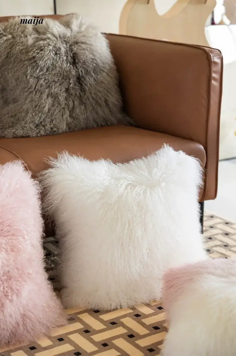 MISTYWOOD Pink Wool Pillow for Living Room from MISTYWOOD