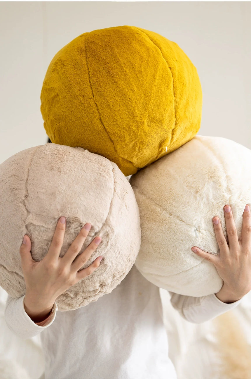 MISTYWOOD Yellow Plush Circular Decorative Pillow from MISTYWOOD