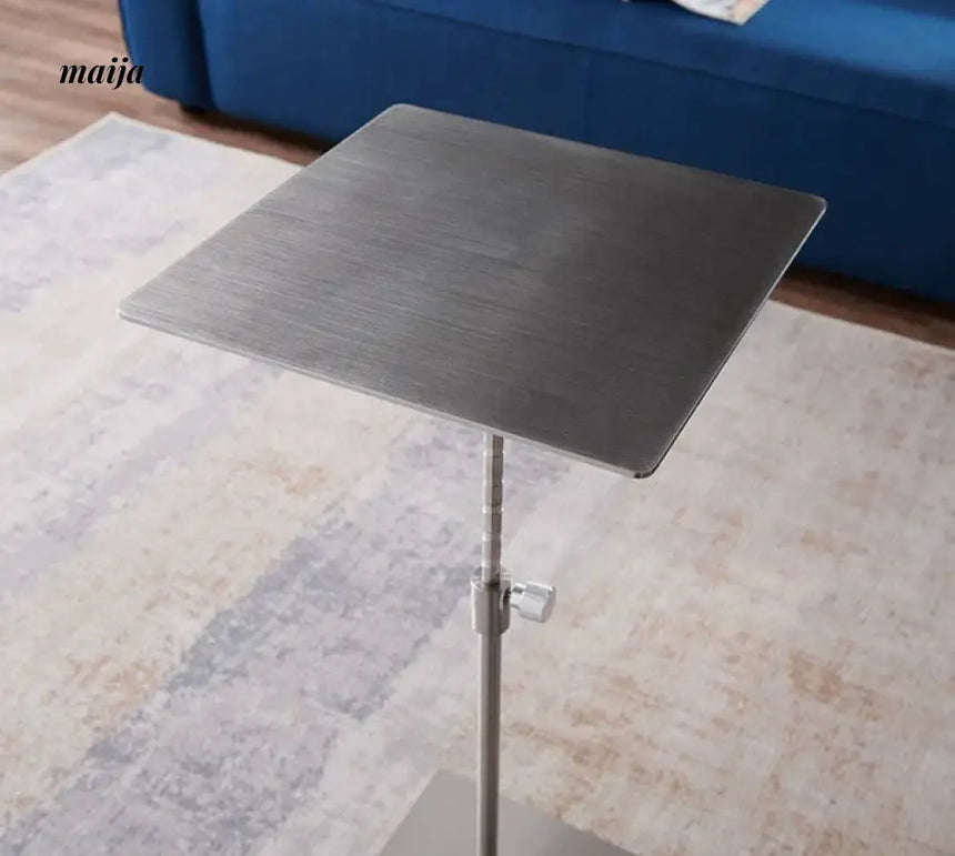 Compact Stainless Steel Side Table