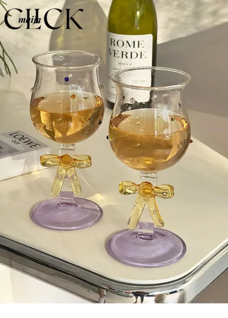 CLICK Handmade Glass Bow Champagne Goblet from CLICK