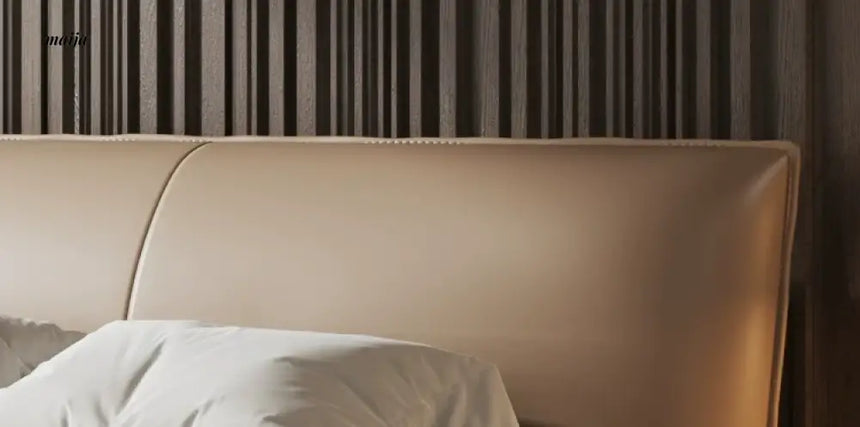 Minimalist Soft Leather Bed from maija