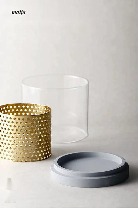 JOTO Eight Year Candle Cup Cement Glass Windproof Candle Holder from JOTO