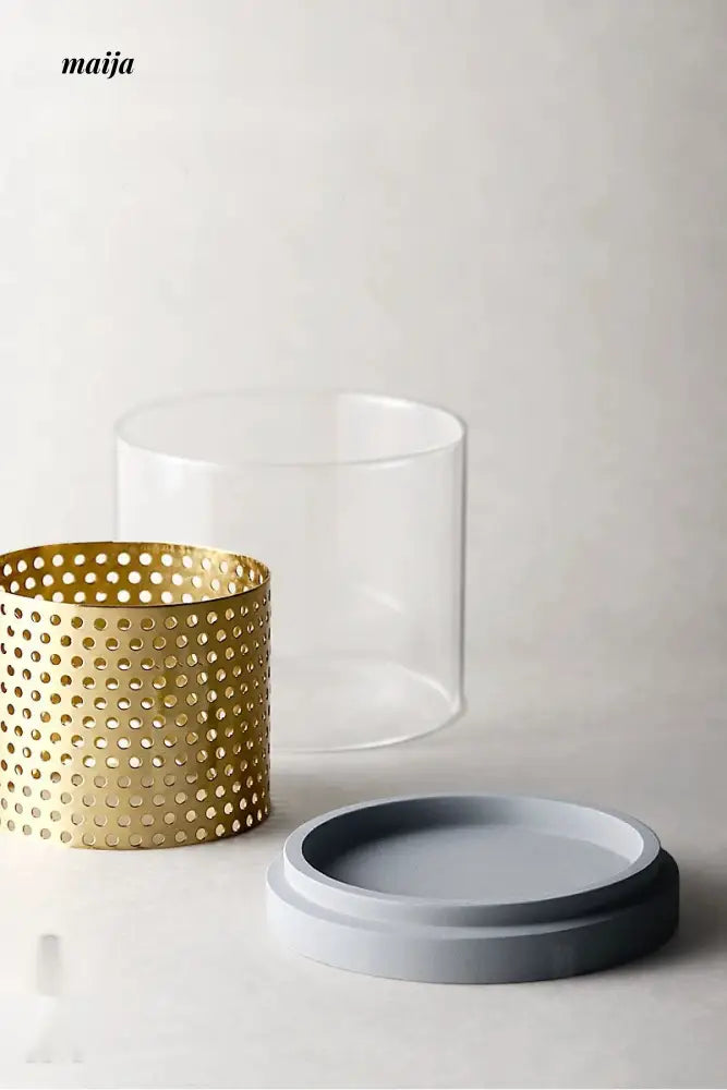 JOTO Eight Year Candle Cup Cement Glass Windproof Candle Holder from JOTO