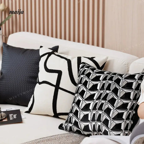 MISTYWOOD Modern Black and White Light Pillow from MISTYWOOD