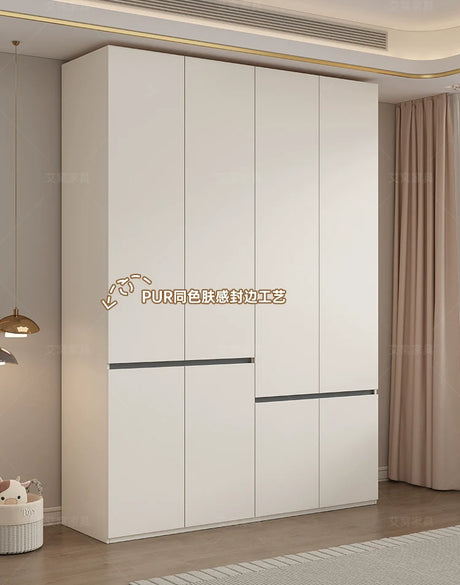 AIWO Delphine French Cream Wardrobe with Elegant Glass Storage from AIWO