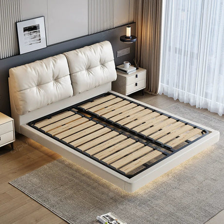 DIPU Maisie Cream Skin Leather Bed from DIPU