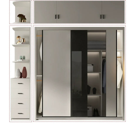AIWO Lucien Light Luxury Glass Sliding Door Wardrobe from AIWO