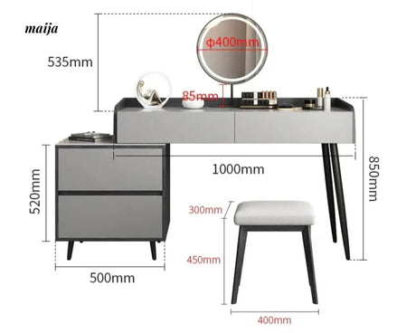 MEIHOUSE Telescopic Scandinavian Dressing Table Modern Bedroom Storage from MEIHOUSE