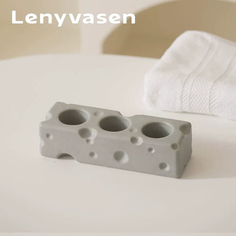 LENYVASEN Remy Cheese Ceramic Toothbrush Rack from LENYVASEN