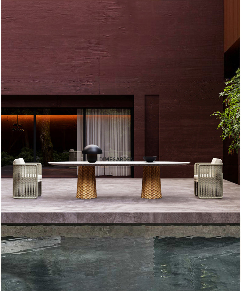 DIME GARDEN Viridian Sleek Luxury Outdoor Dining Set from DIME GARDEN