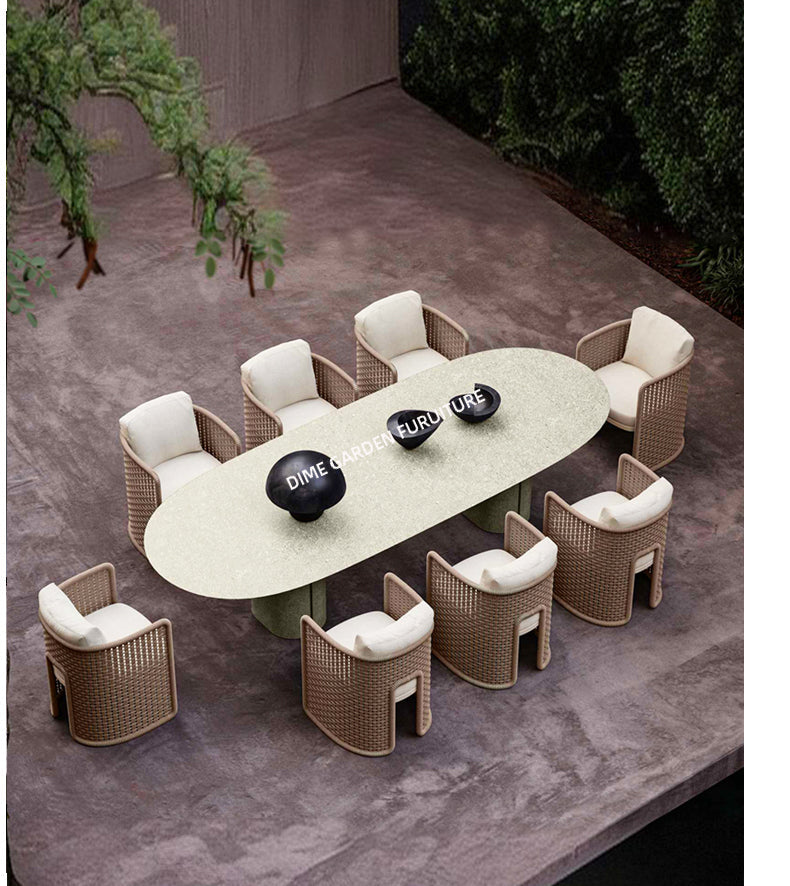 DIME GARDEN Viridian Sleek Luxury Outdoor Dining Set from DIME GARDEN