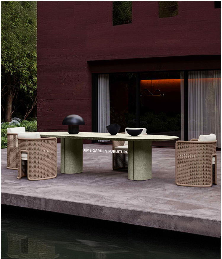 DIME GARDEN Viridian Sleek Luxury Outdoor Dining Set from DIME GARDEN
