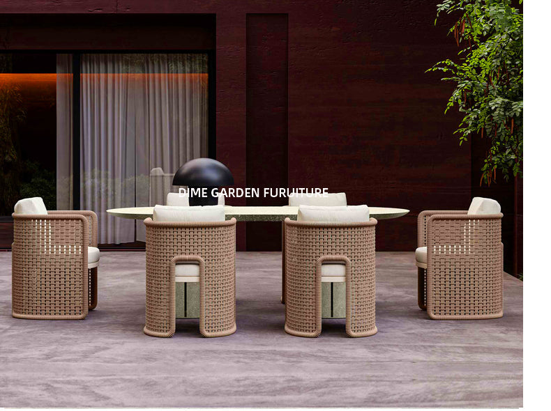 DIME GARDEN Viridian Sleek Luxury Outdoor Dining Set from DIME GARDEN