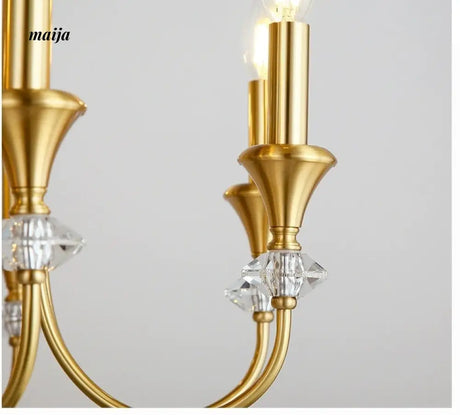 NANCY All-Copper French Retro Crystal Living Room Lamp from NANCY