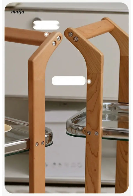 LOWERLEFT Wooden Glass Swivel Cart from Lower Left