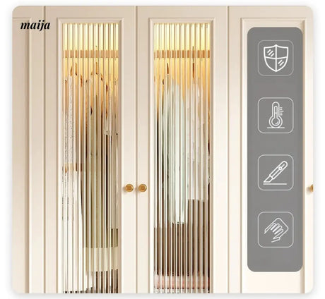 MEIHOUSE French Cream Wardrobe Bedroom Economical Flat Door Storage from MEIHOUSE