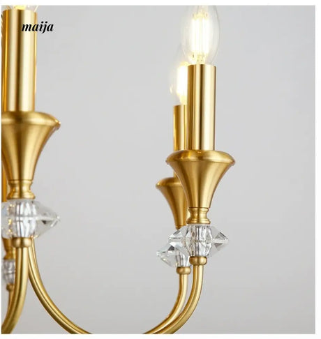 NANCY All-Copper French Retro Crystal Living Room Lamp from NANCY