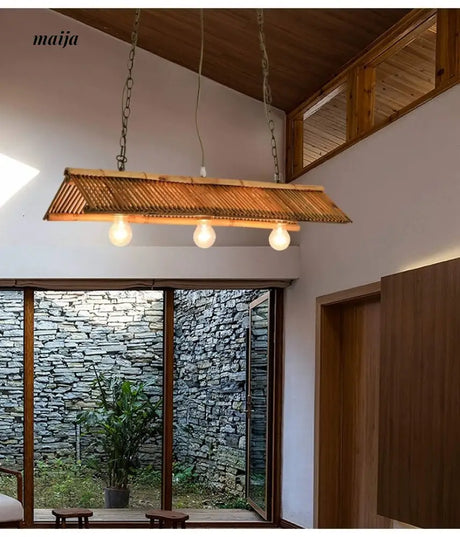 ZHONGSHAN Retro Bamboo Ceiling Lamp for Living Room from ZHONGSHAN