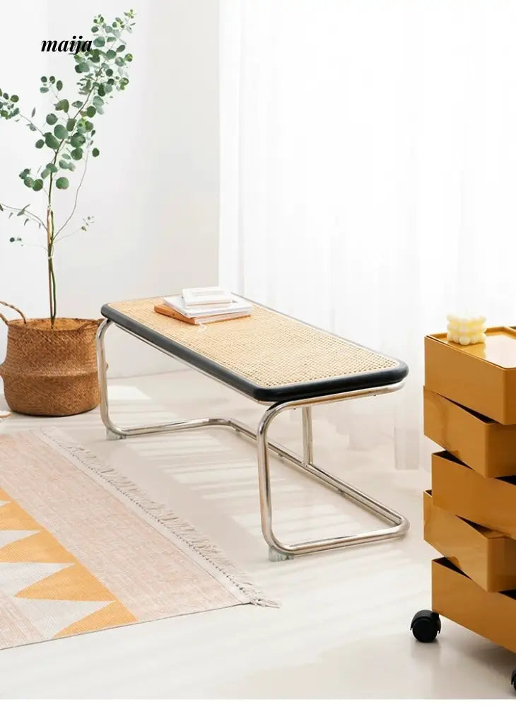 LOWERLEFT Rattan Shoe Stool from Lower Left