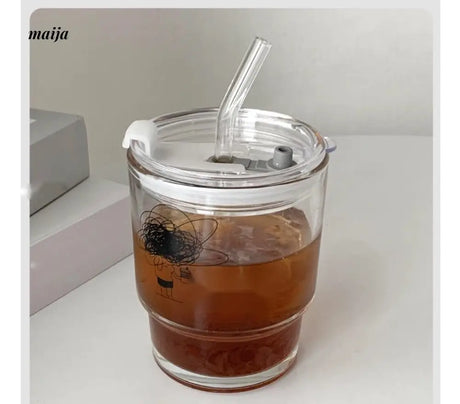 BANKE Summer Portable Glass Latte Coffee Cup from BANKE
