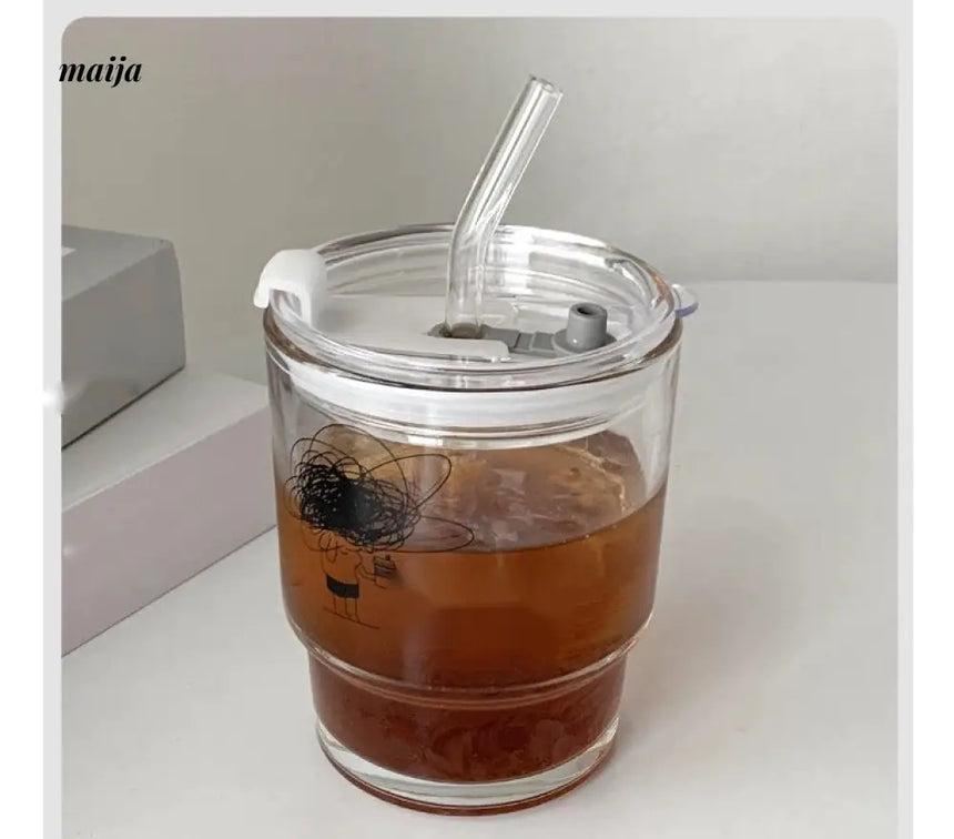 BANKE Summer Portable Glass Latte Coffee Cup from BANKE