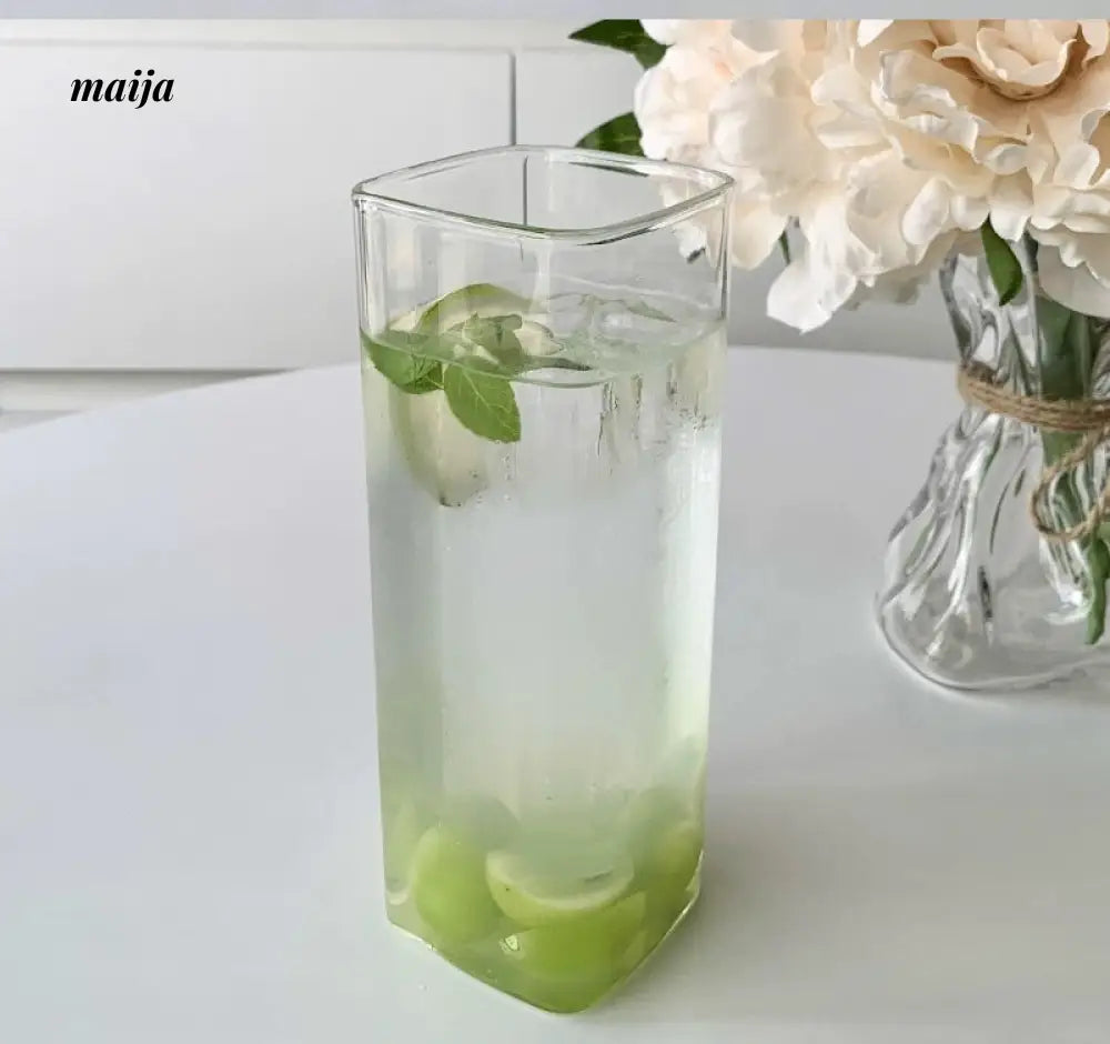 BANKE Rectangular Transparent Glass Cold Drink Cup from BANKE