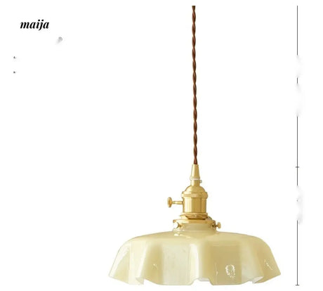 LYNN Cream Brass Retro Ceiling Lamp from Lynn's Lamp