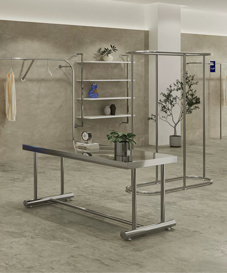SM Leo Stainless Steel Accessory Display Stand from SM