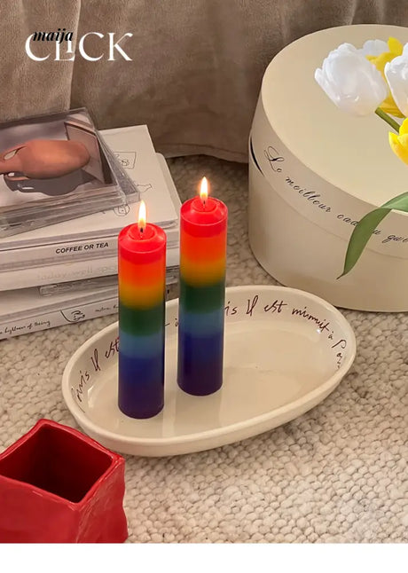 CLICK Gradient Rainbow Candle Holiday Decor from CLICK