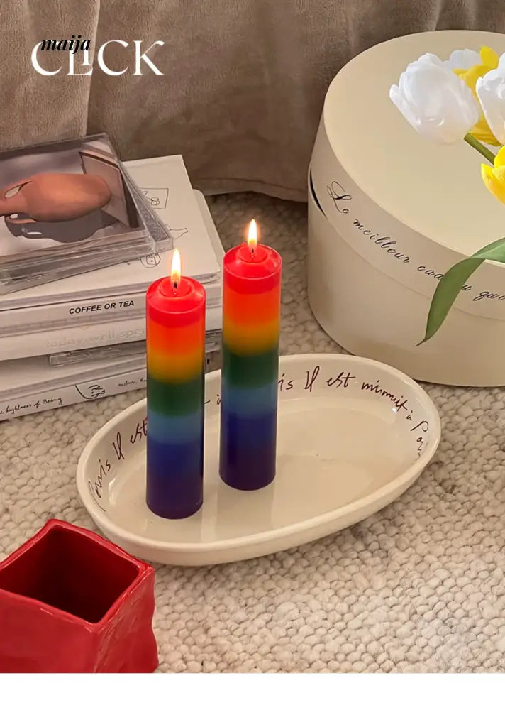 CLICK Gradient Rainbow Candle Holiday Decor from CLICK