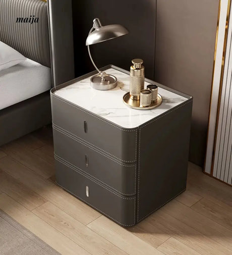 Matteo Leather Wrapped Bedside Table from maija