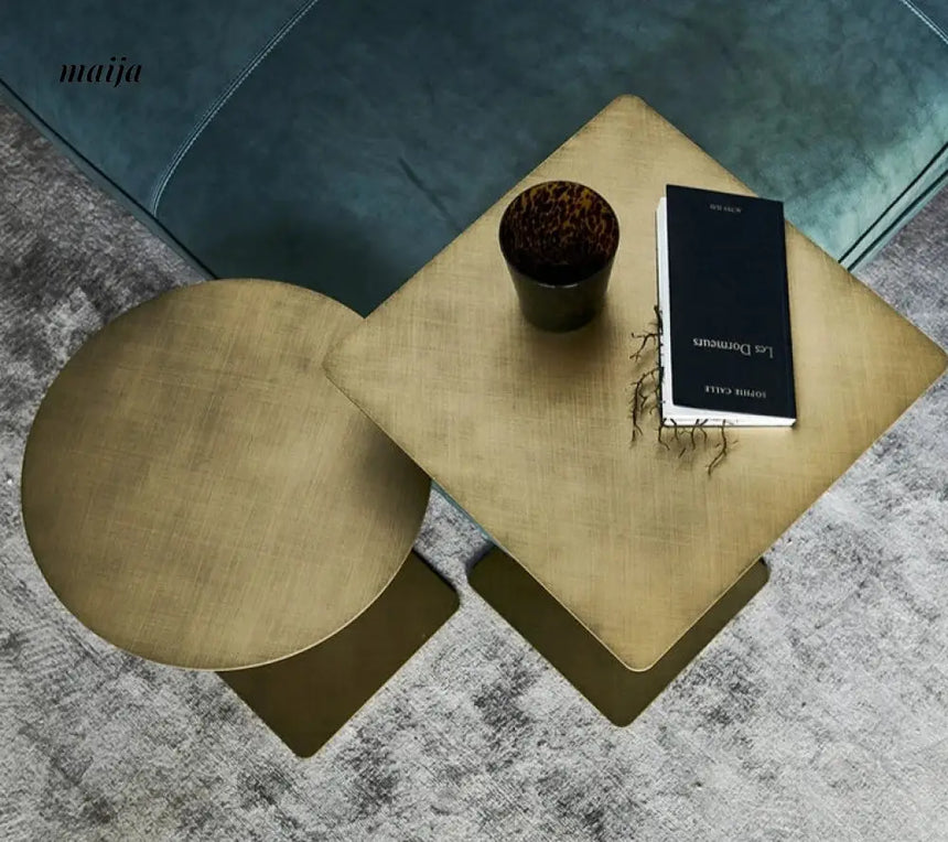 Compact Stainless Steel Side Table