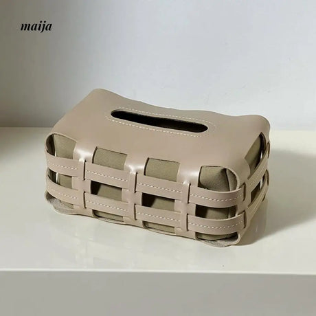 MUYE Leather Hand Woven Tissue Box from MUYE