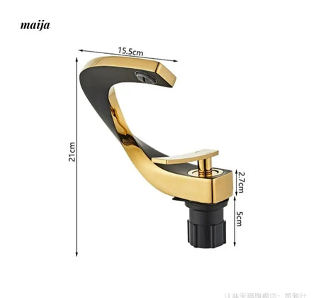 Creative Curve Copper Basin Faucet from Kaiyashi