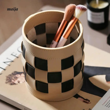 MUYE Woven Leather Make Up Brush Holder from MUYE