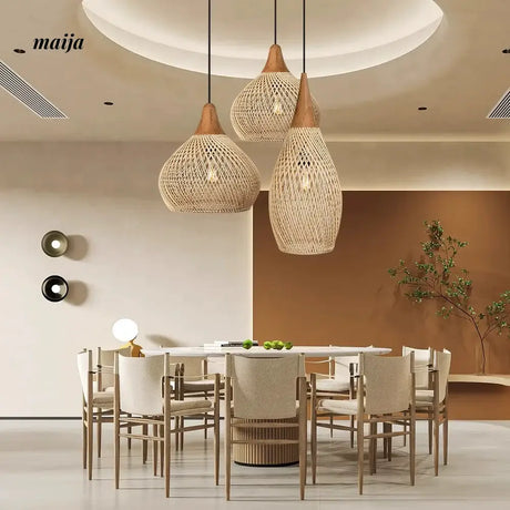 ZHONGSHAN Zen Rattan Chandelier for Restaurant from ZHONGSHAN