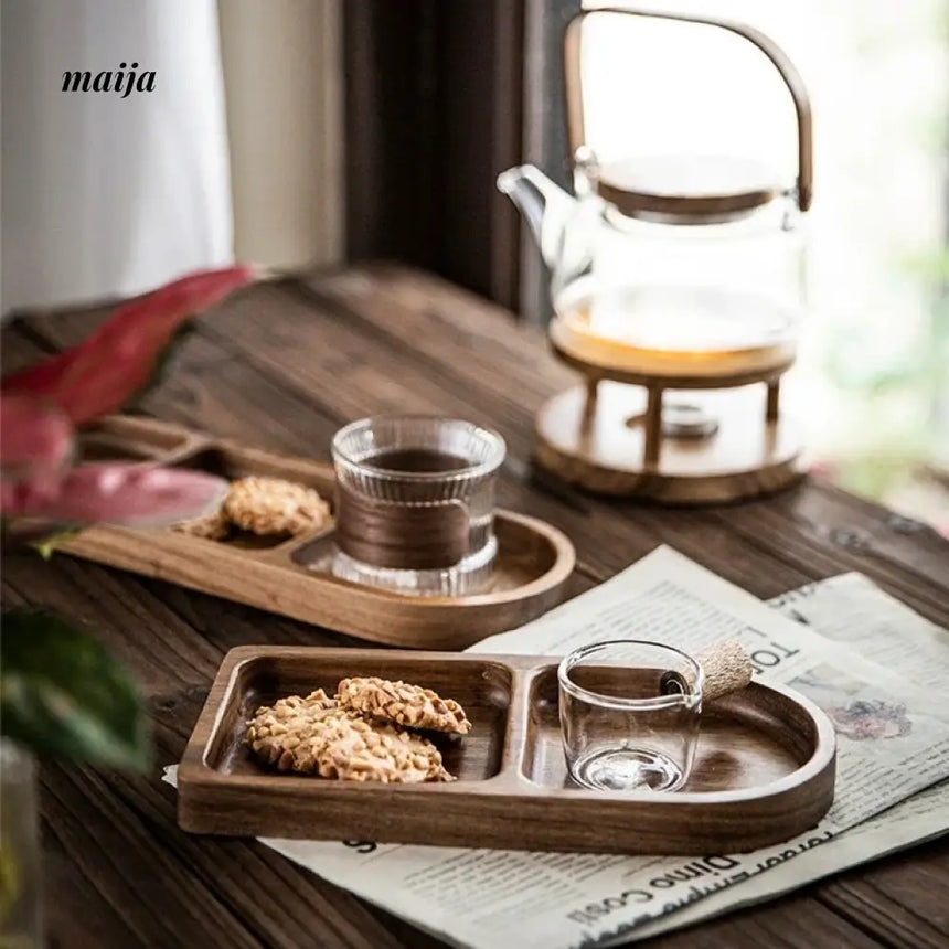 Wooden Serving Plate with Grid from KIMACHI