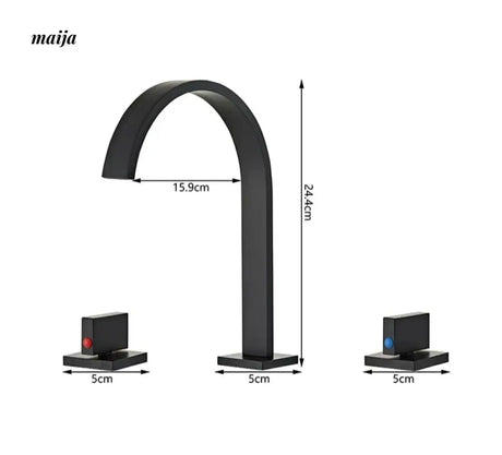 Bronze Waterfall Three Piece Basin Faucet from Kaiyashi