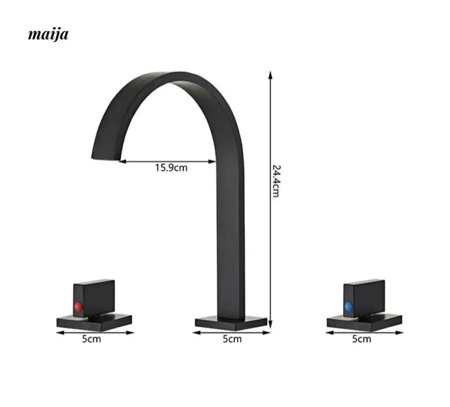 Bronze Waterfall Three Piece Basin Faucet from Kaiyashi