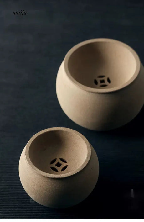 JOTO Handmade Rough Pottery Tea Washing Bowl Set from JOTO