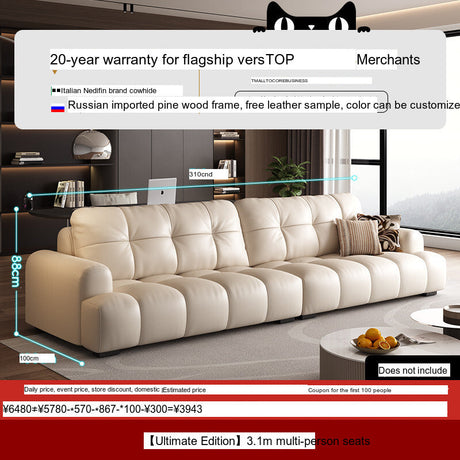 DIPU Nova Cream Cowhide Sofa from DIPU