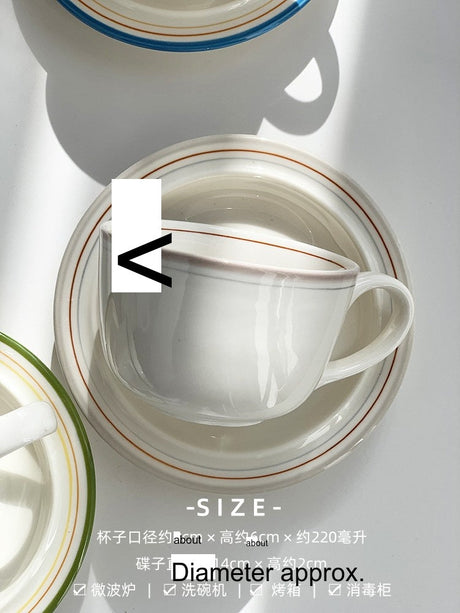 YASUKI Minja Retro Striped Ceramic Soup Bowl from YASUKI